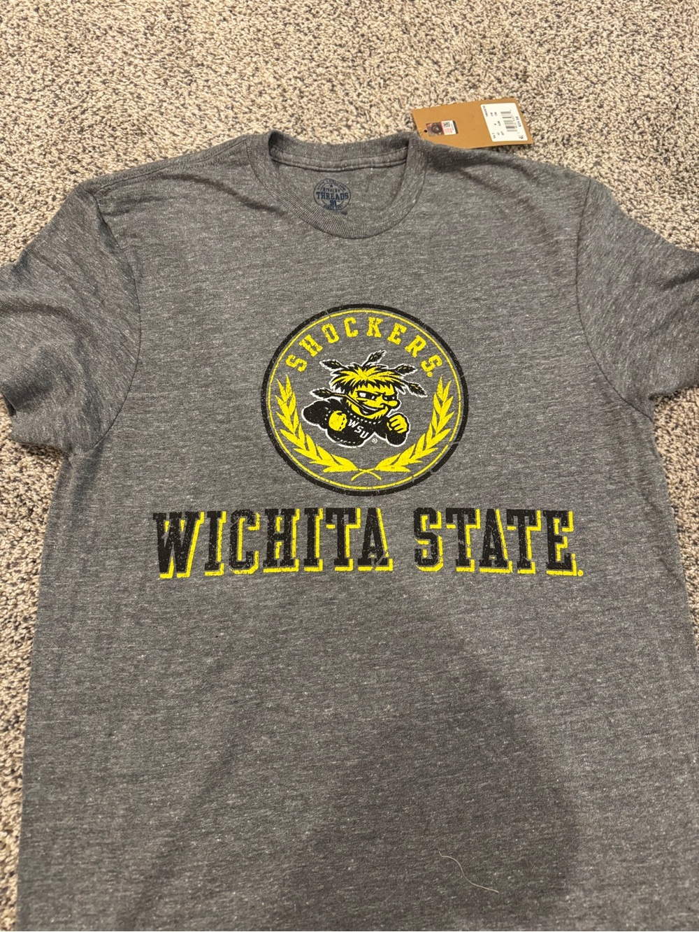 Rivalry Threads Grey Wichita State Shockers Graphic Tee with Yellow Accent